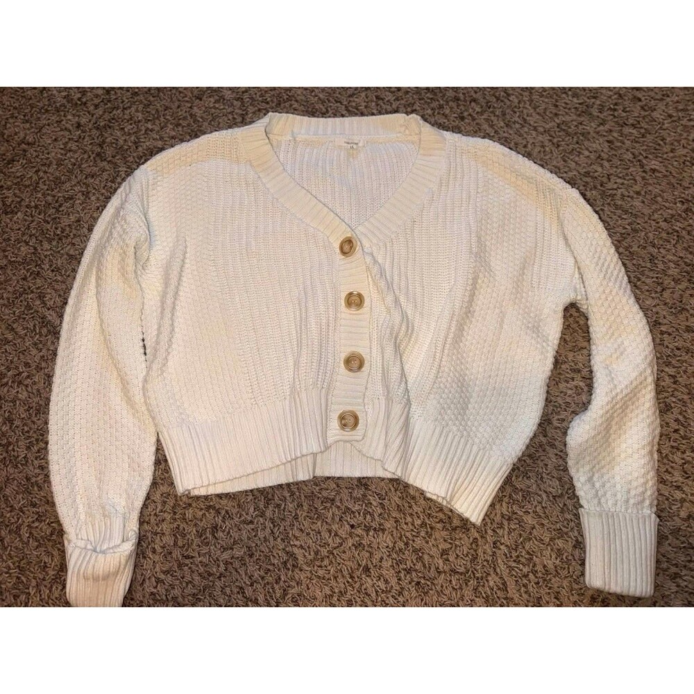maurcies white sweater women’s medium